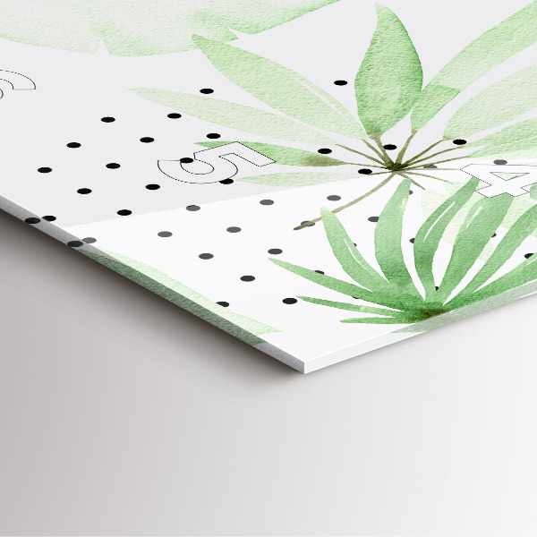 Orologio quadrato Foglie verdi