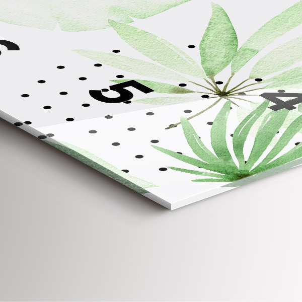 Orologio quadrato Foglie verdi