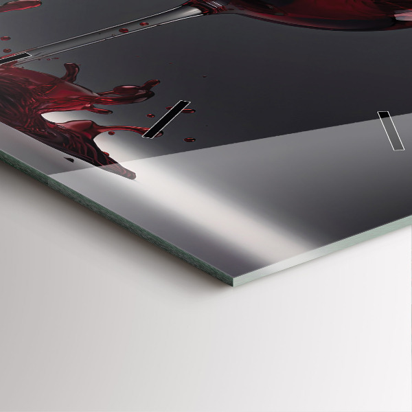 Orologio quadrato Un bicchiere di vino rosso