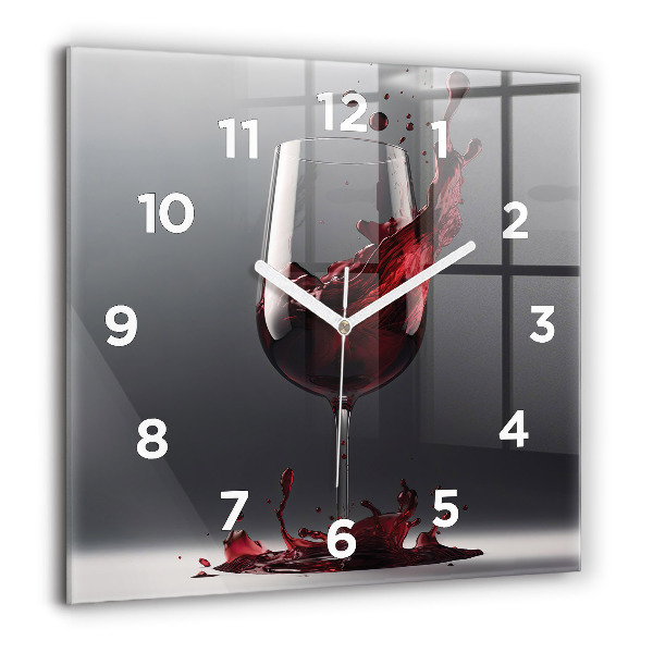 Orologio quadrato Un bicchiere di vino rosso