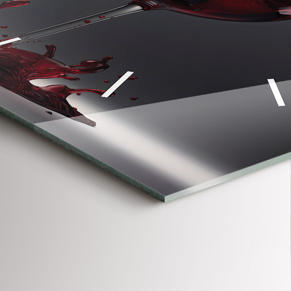 Orologio quadrato Un bicchiere di vino rosso