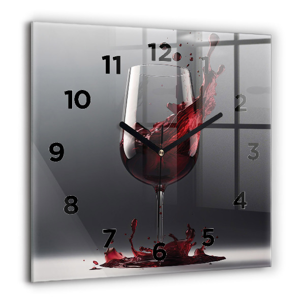 Orologio quadrato Un bicchiere di vino rosso