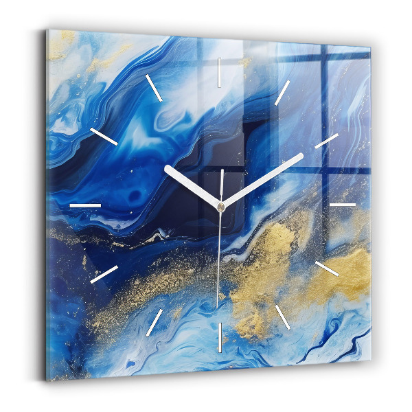 Orologio quadrato Marmo blu