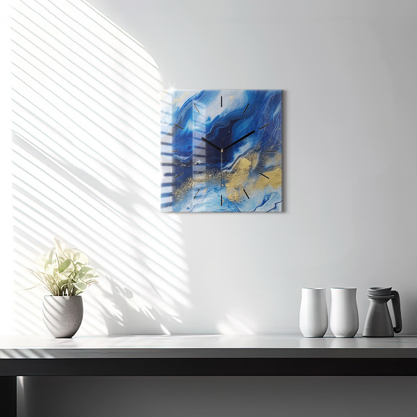 Orologio quadrato Marmo blu