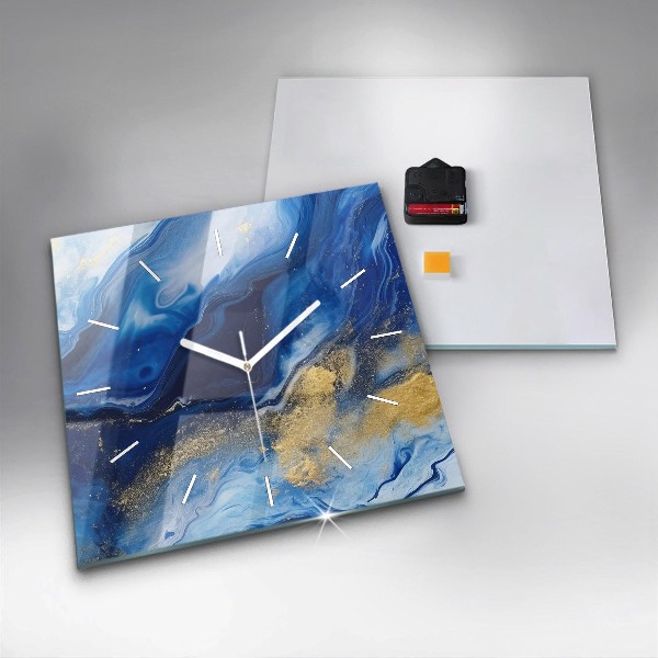 Orologio quadrato Marmo blu