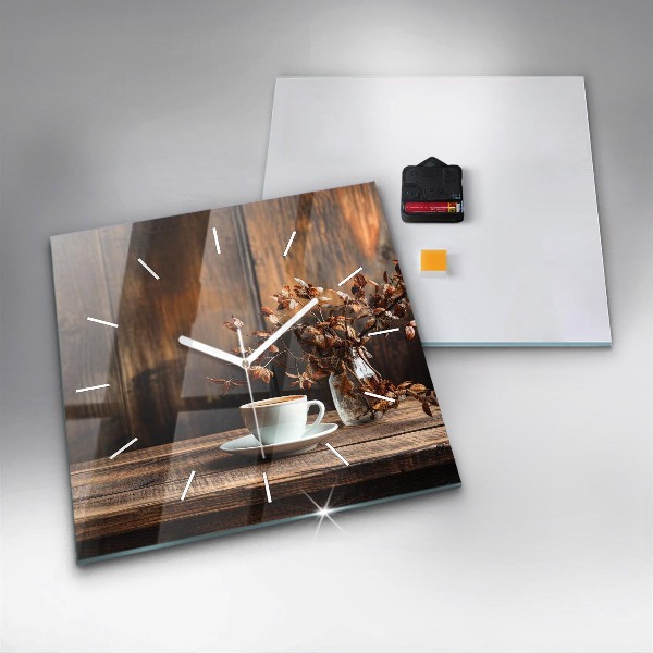 Orologio quadrato Una tazza di caffè