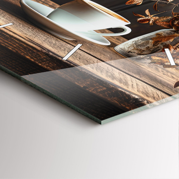 Orologio quadrato Una tazza di caffè