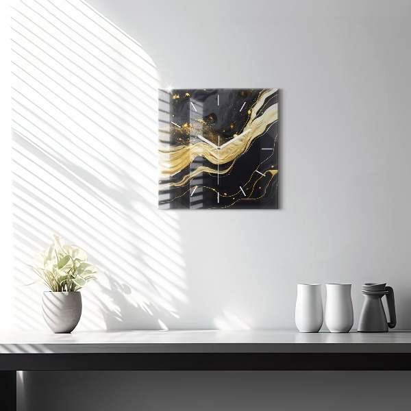 Orologio quadrato Marmo oro