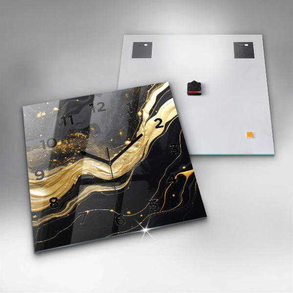 Orologio quadrato Marmo oro