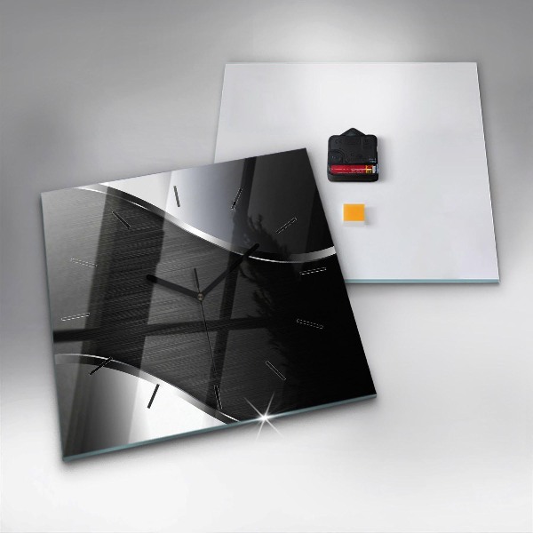 Orologio quadrato Linee nere e argentate