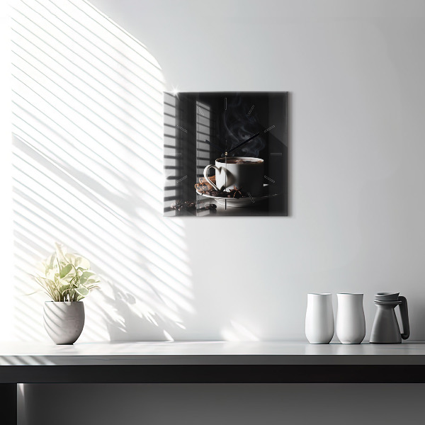 Orologio quadrato Una tazza di caffè