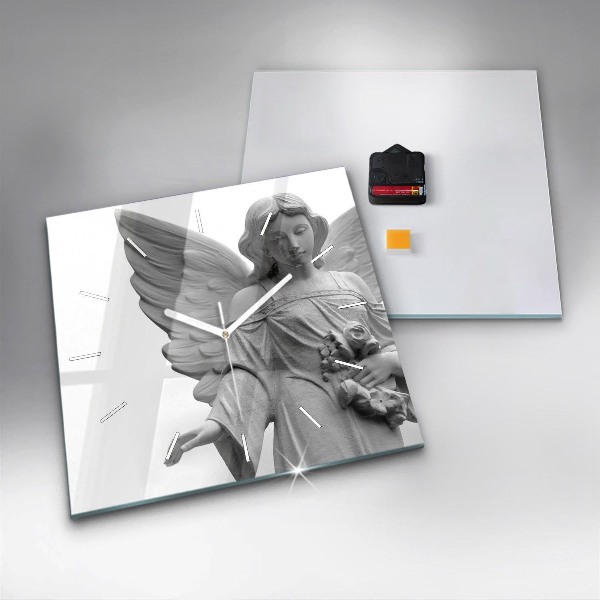 Orologio quadrato Scultura di un vecchio angelo