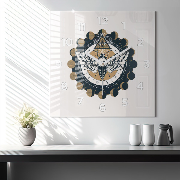 Orologio quadrato Fasi lunari e l'occhio