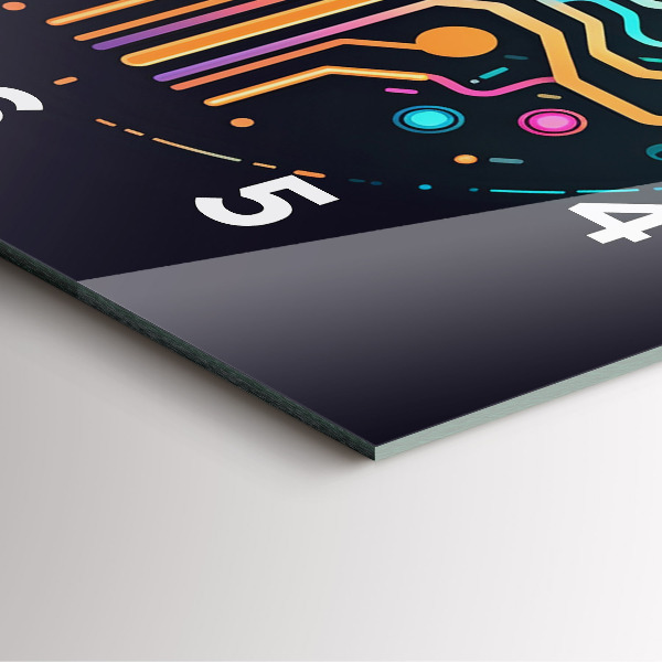 Orologio quadrato Astrazione colorata