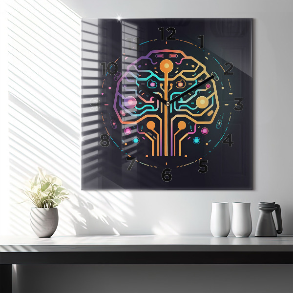 Orologio quadrato Astrazione colorata