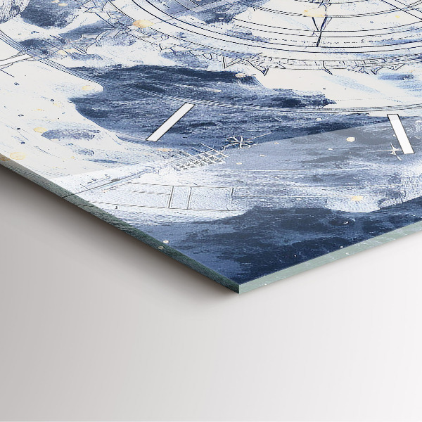 Orologio quadrato Disegni blu