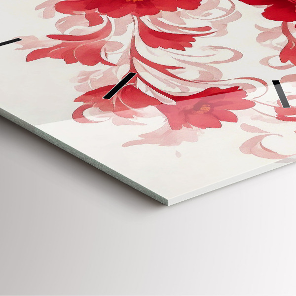 Orologio quadrato Fiori rossi