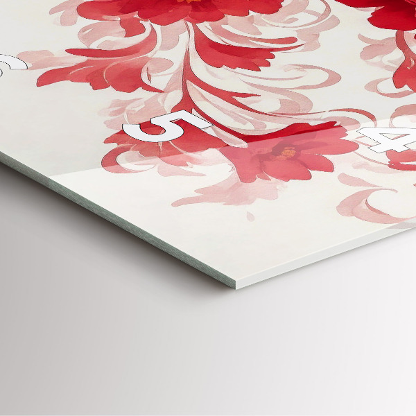 Orologio quadrato Fiori rossi