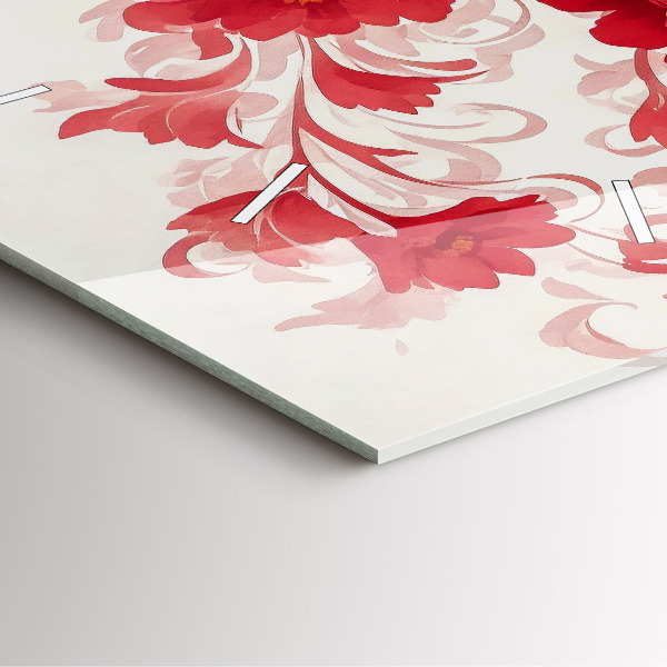 Orologio quadrato Fiori rossi