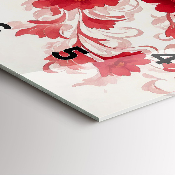 Orologio quadrato Fiori rossi