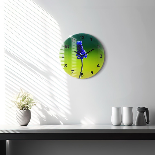 Orologio rotondo Fiori blu