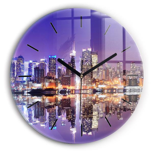 Orologio rotondo New York di notte