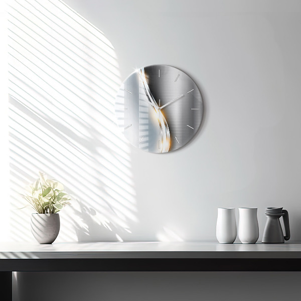 Orologio rotondo in vetro Astrazione del metallo