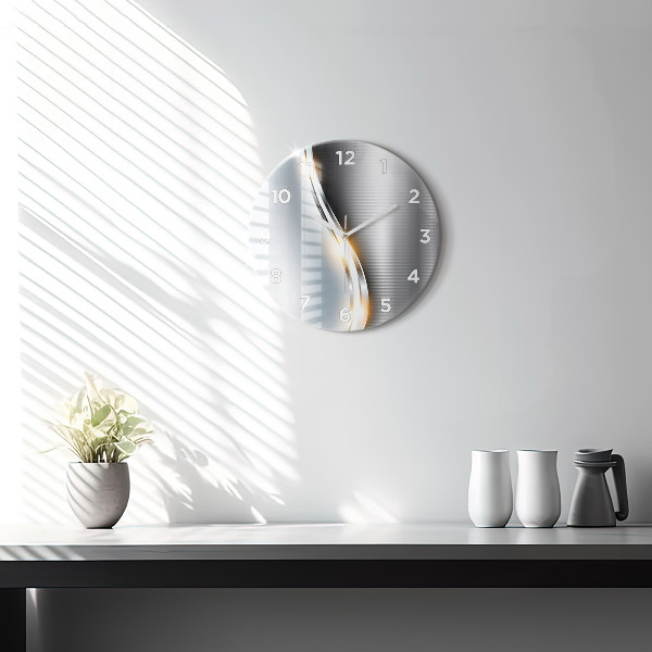 Orologio rotondo in vetro Astrazione del metallo