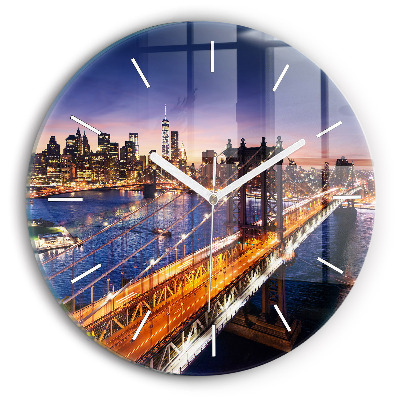 Orologio rotondo New York e il tramonto