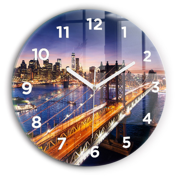 Orologio rotondo New York e il tramonto