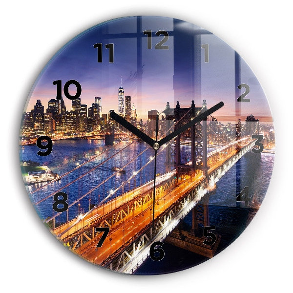 Orologio rotondo New York e il tramonto