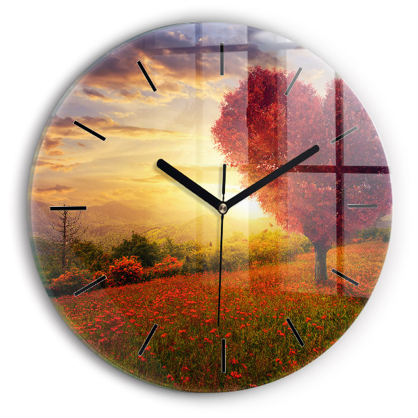 Orologio rotondo Albero del cuore dell'amore