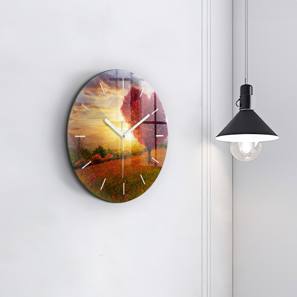 Orologio rotondo Albero del cuore dell'amore
