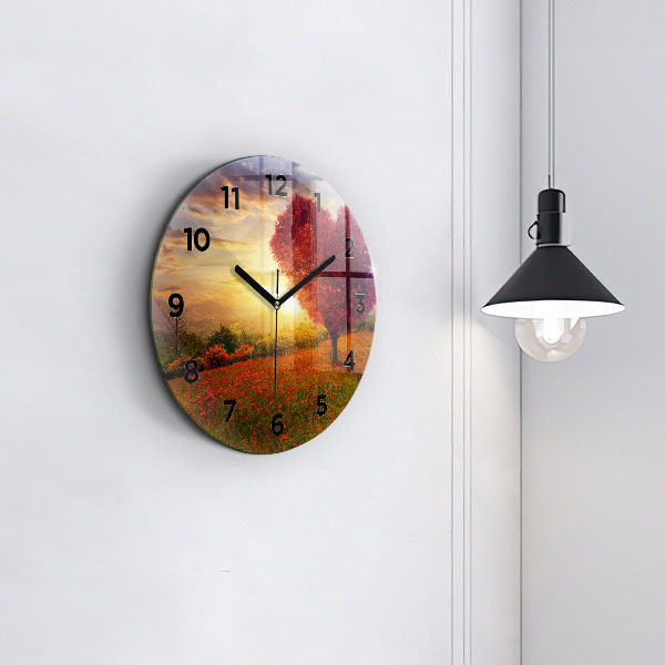 Orologio rotondo Albero del cuore dell'amore