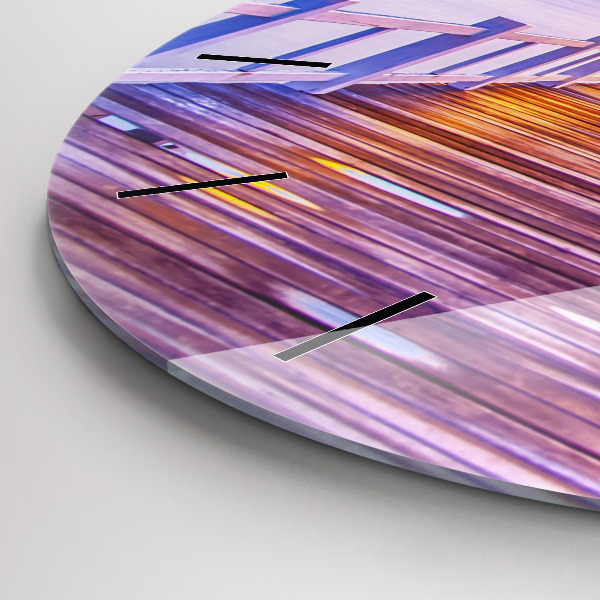 Orologio rotondo Il ponte del porto di sera