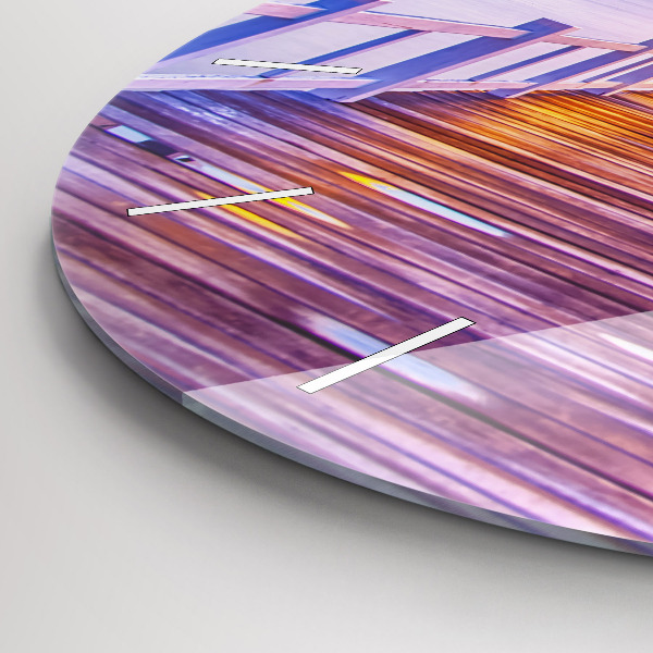 Orologio rotondo Il ponte del porto di sera