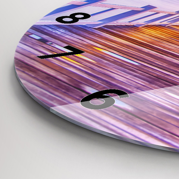 Orologio rotondo Il ponte del porto di sera