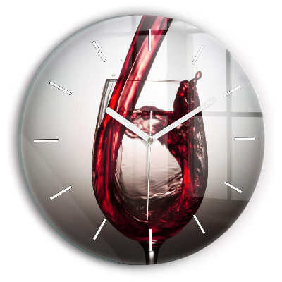 Orologio rotondo Bicchiere di vino