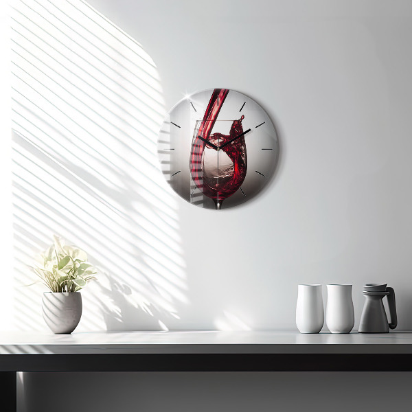 Orologio rotondo Bicchiere di vino