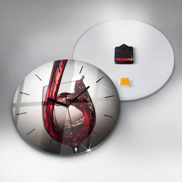 Orologio rotondo Bicchiere di vino