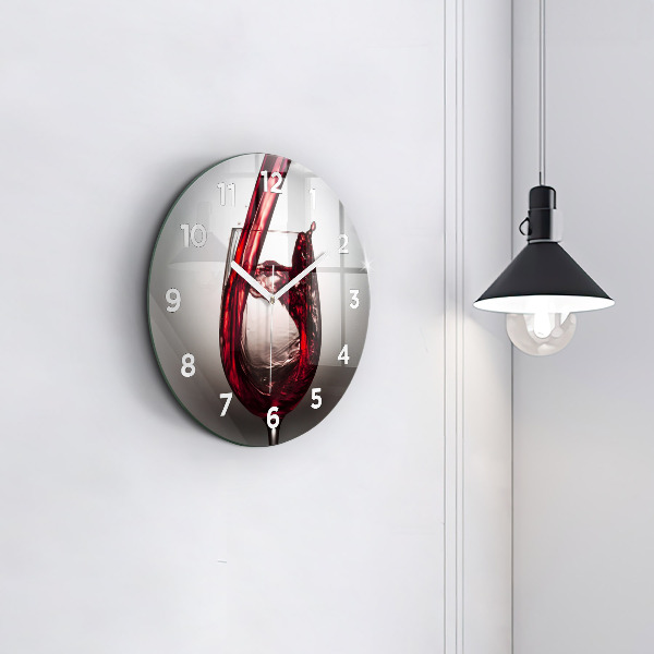 Orologio rotondo Bicchiere di vino