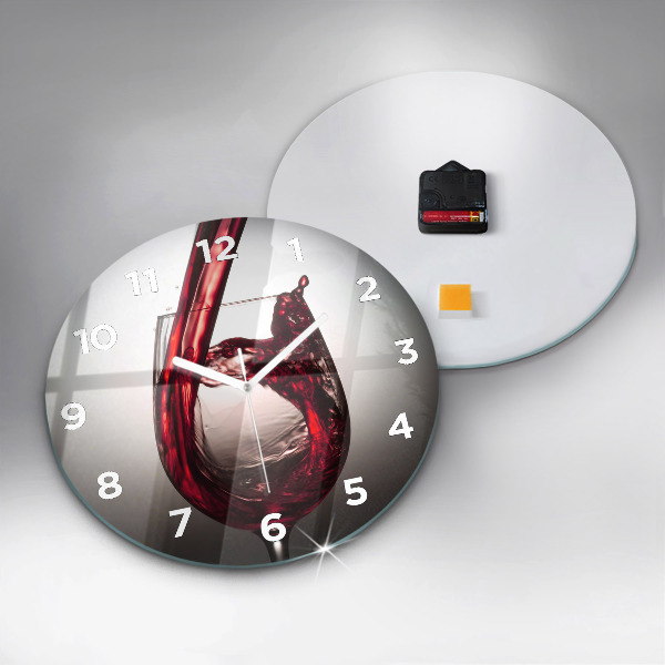 Orologio rotondo Bicchiere di vino