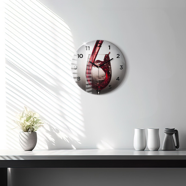 Orologio rotondo Bicchiere di vino