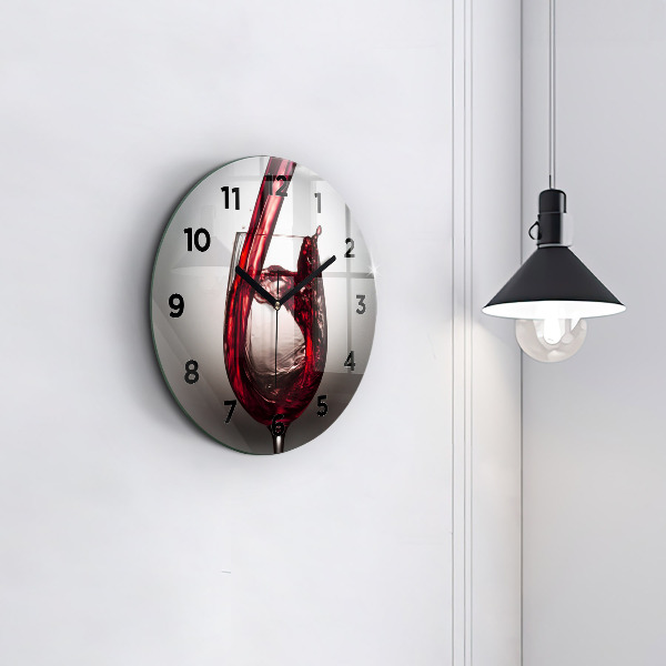 Orologio rotondo Bicchiere di vino