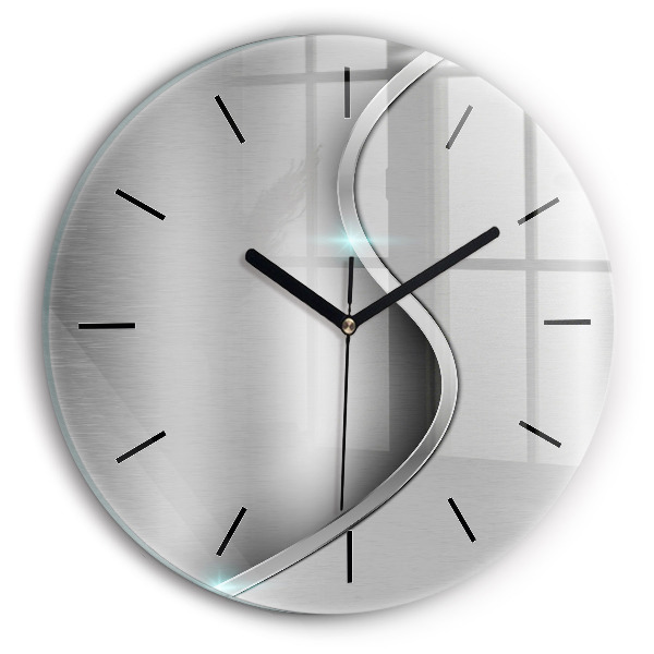 Orologio rotondo Astrazione di metallo grigio