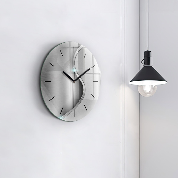 Orologio rotondo Astrazione di metallo grigio