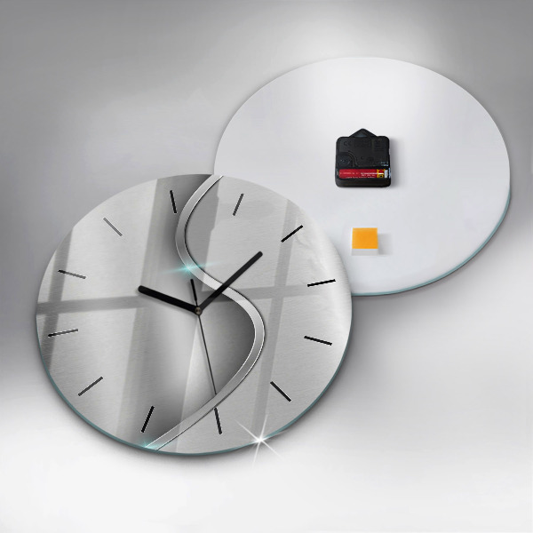 Orologio rotondo Astrazione di metallo grigio