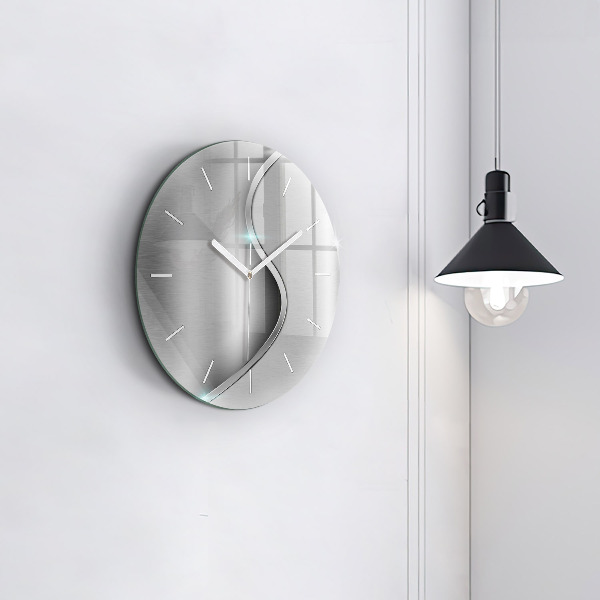 Orologio rotondo Astrazione di metallo grigio