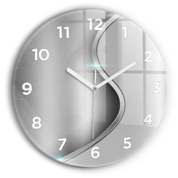 Orologio rotondo Astrazione di metallo grigio
