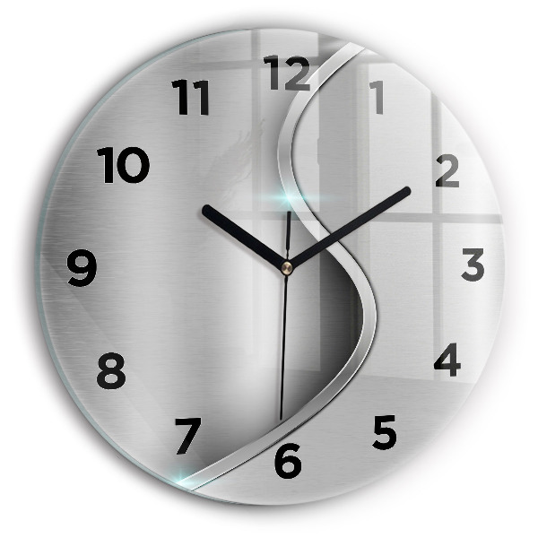 Orologio rotondo Astrazione di metallo grigio